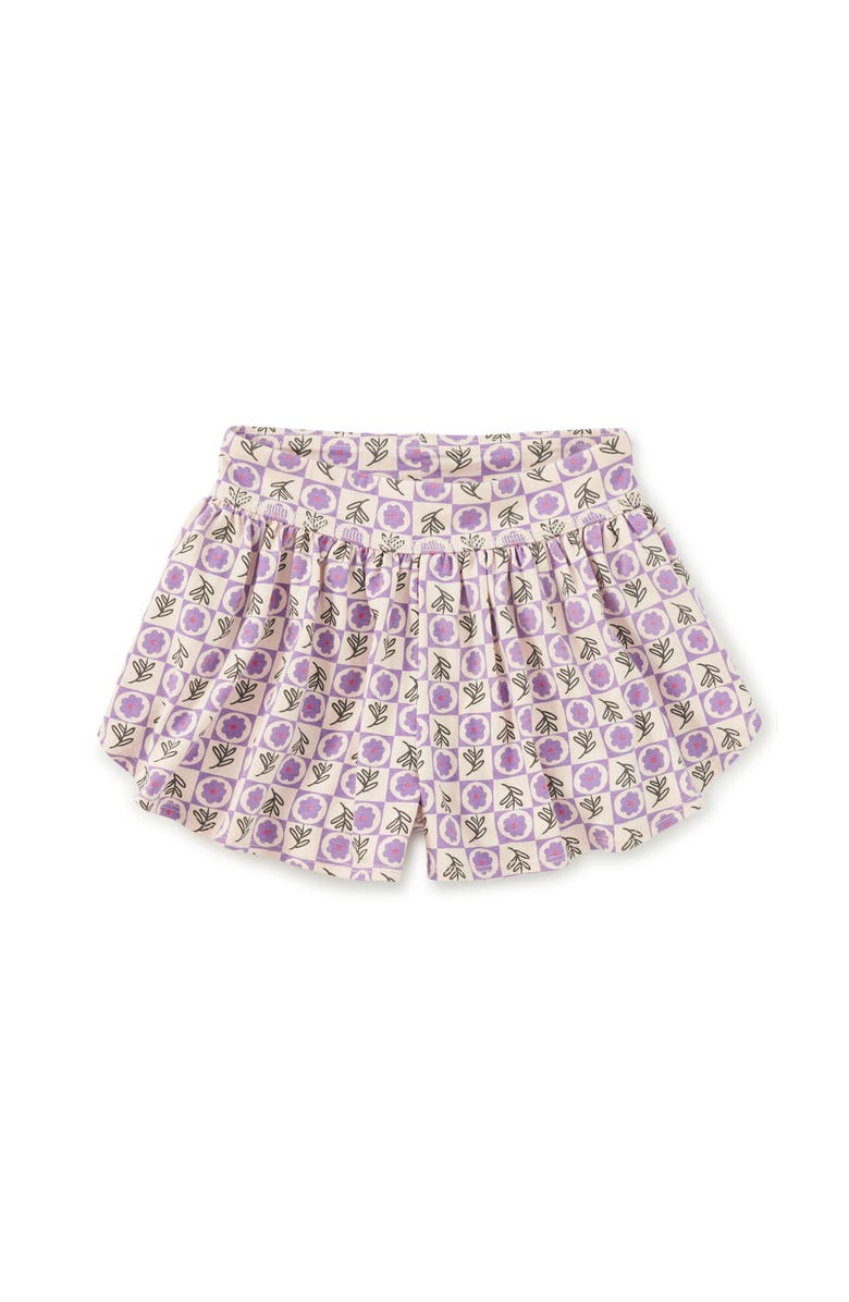 Tea Collection Sporty Petal Shorts, Main, color, Tile Floral