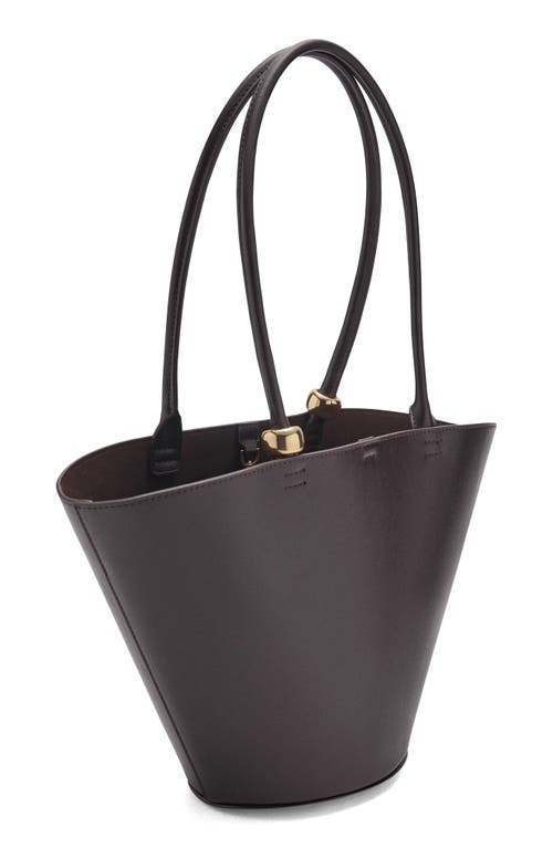 Mango Faux Leather Shopper Bag In Dark Chocolate