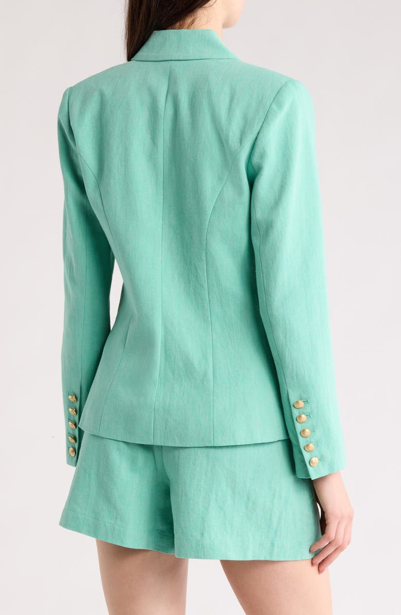 L'AGENCE Kenzie Double Breasted Linen & Cotton Blazer, Alternate, color,