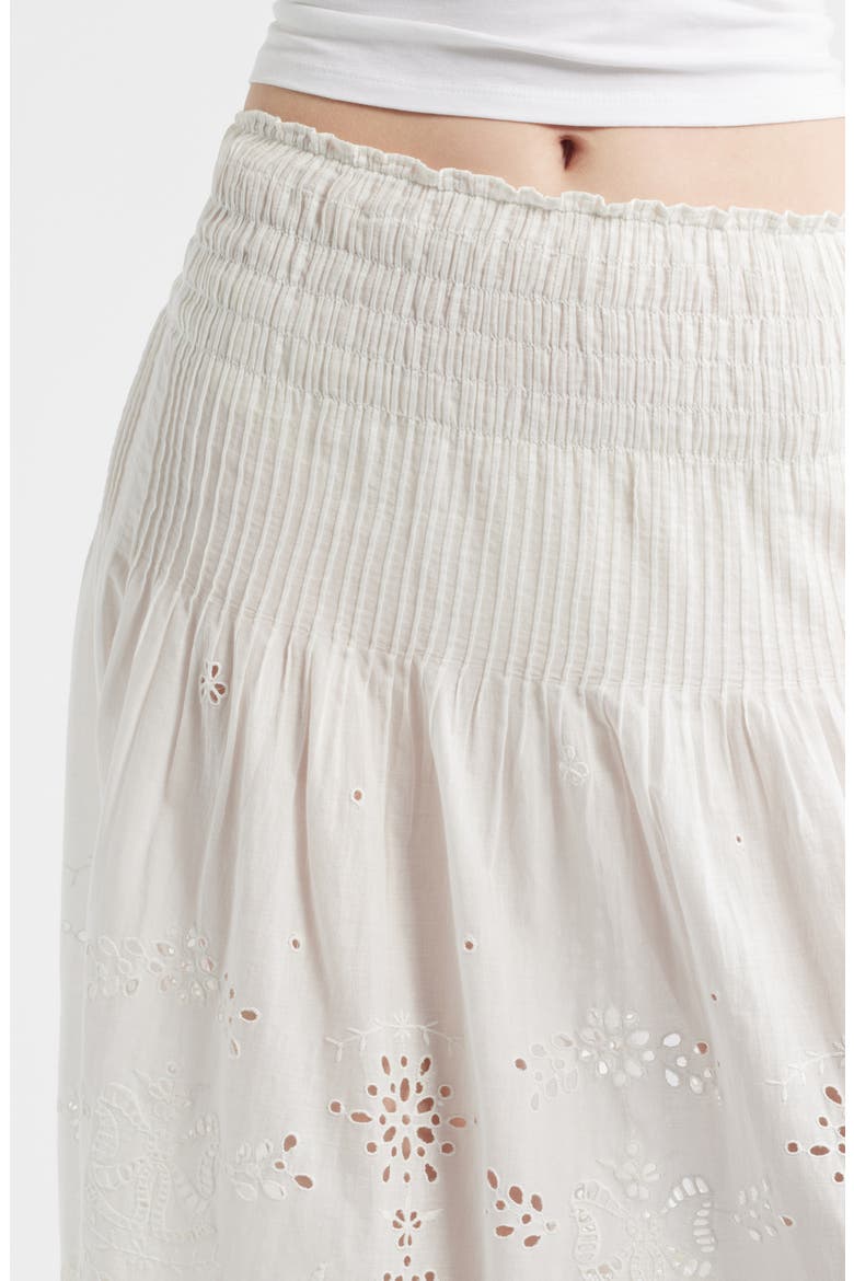 Mallow Eyelet Tiered Maxi Skirt, Alternate, color, WHITE