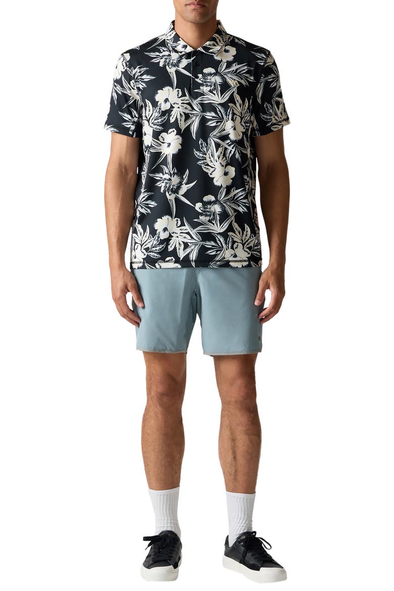 Sport Vent Polo, Alternate, color, BLACK FLORAL