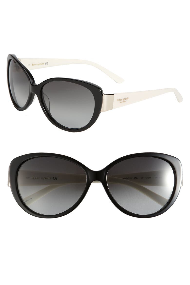 'soliel' cat's eye sunglasses, Main, color, BLACK CREAM