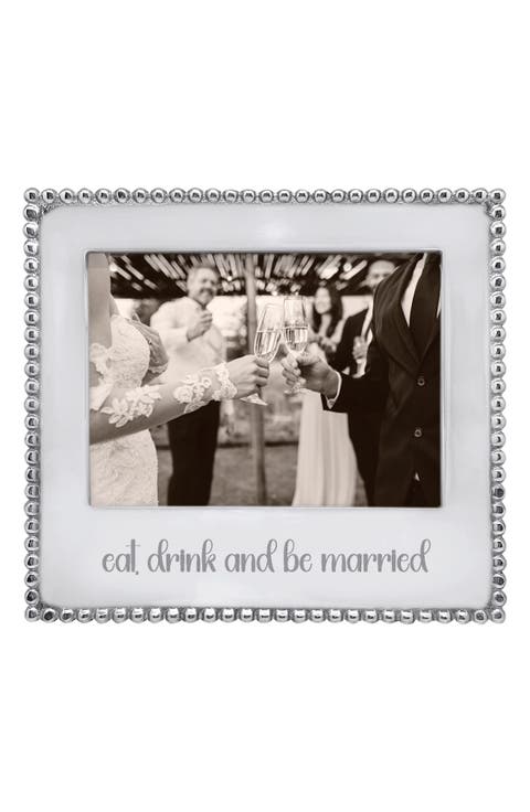 Beaded Eat Drink & Be Married 5 x 7-Inch Picture Frame