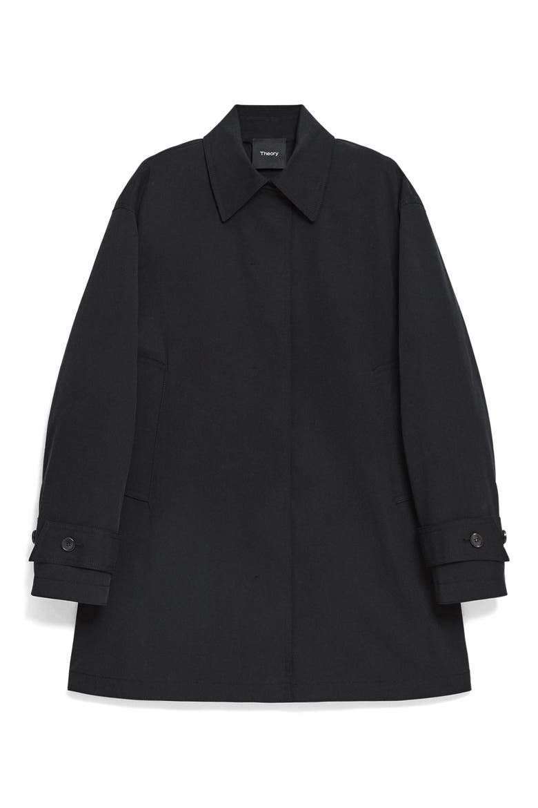 Sleek A-Line Trench Jacket, Alternate, color, BLACK - 001
