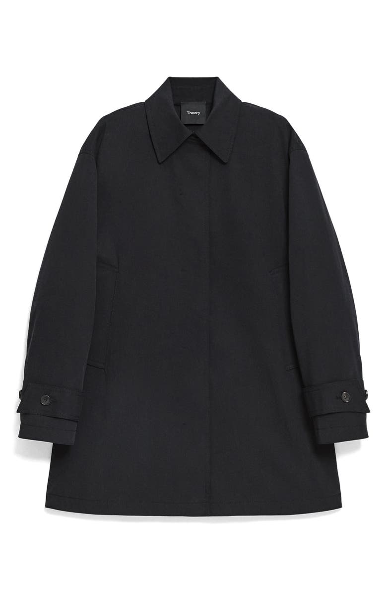 Theory Sleek A-Line Trench Jacket, Alternate, color, Black