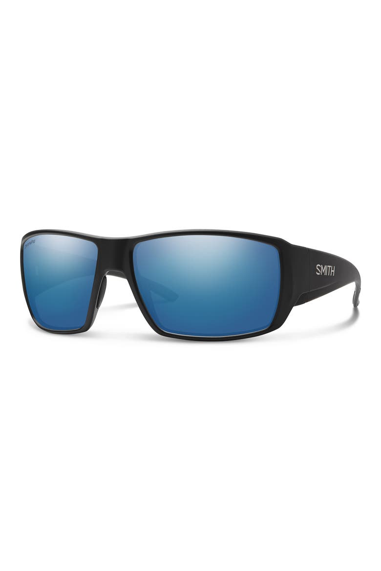 Guide's Choice 62mm Polarized Oversize Wraparound Sunglasses, Alternate, color, BLACK / CHROMAPOP GLASS BLUE