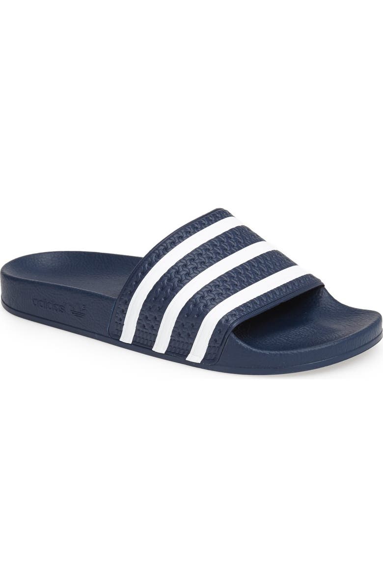 adidas Adilette Stripe Sport Slide, Main, color, Adiblu/Whi