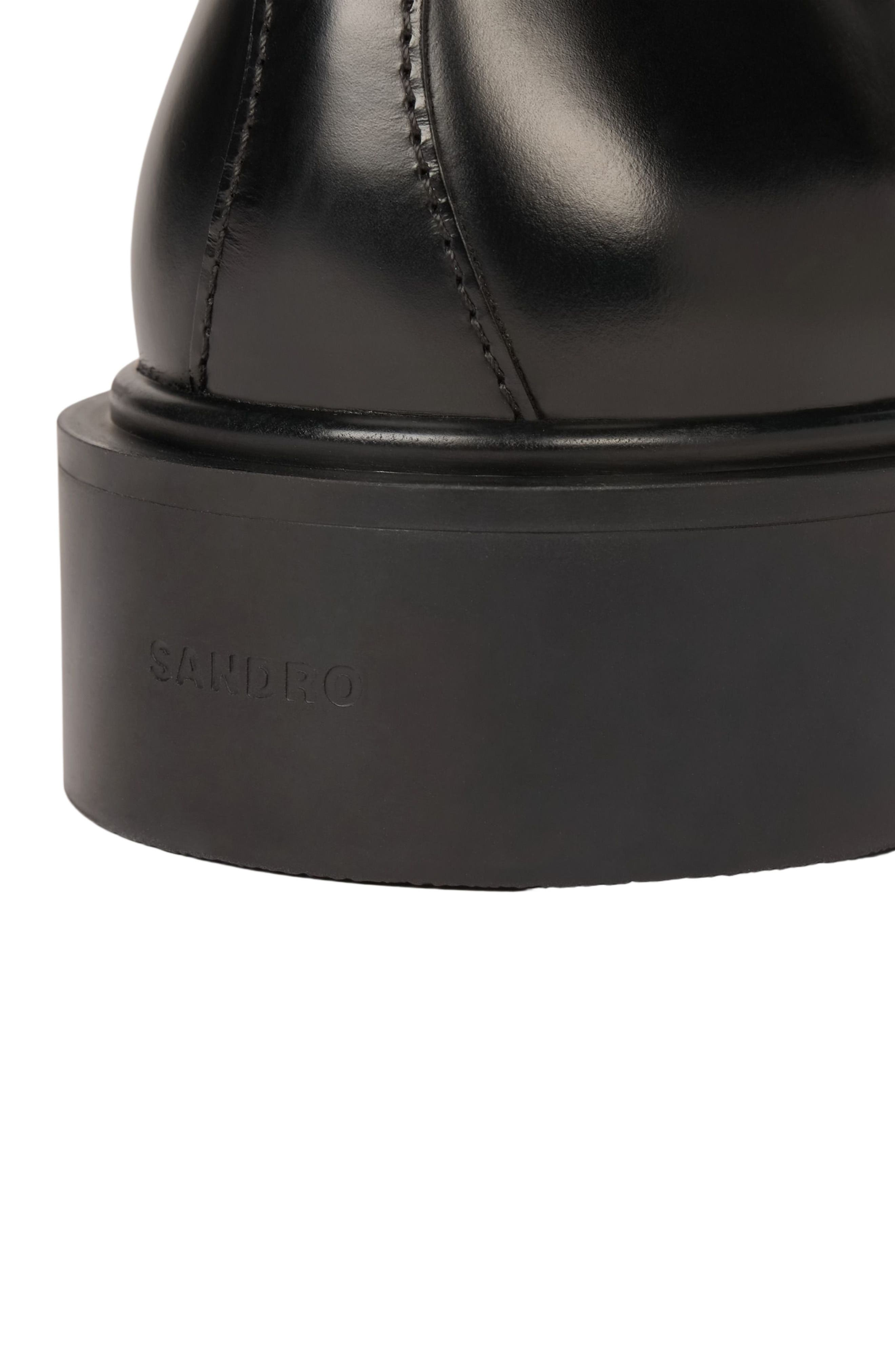 SANDRO Patent leather derbies, Alternate, color, Black