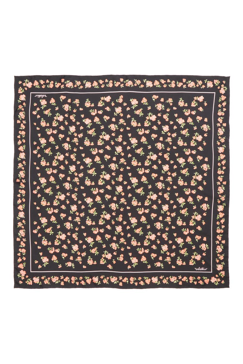 Mazzetto Coriandolo Silk Square Scarf, Alternate, color, BLACK/ ROSE