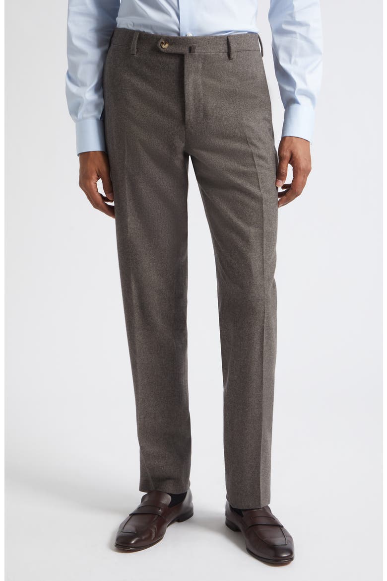 Unito Royal Wool & Cashmere Trousers, Main, color, DARK BROWN 450
