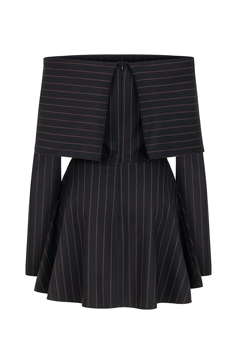 Nocturne Off the Shoulder Striped Dress, Alternate, color,