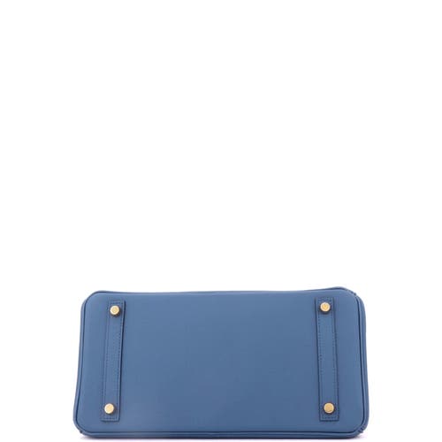 Pre-owned Hermes Hermes Birkin Handbag Blue Epsom With Gold Hardware 30 In Blue