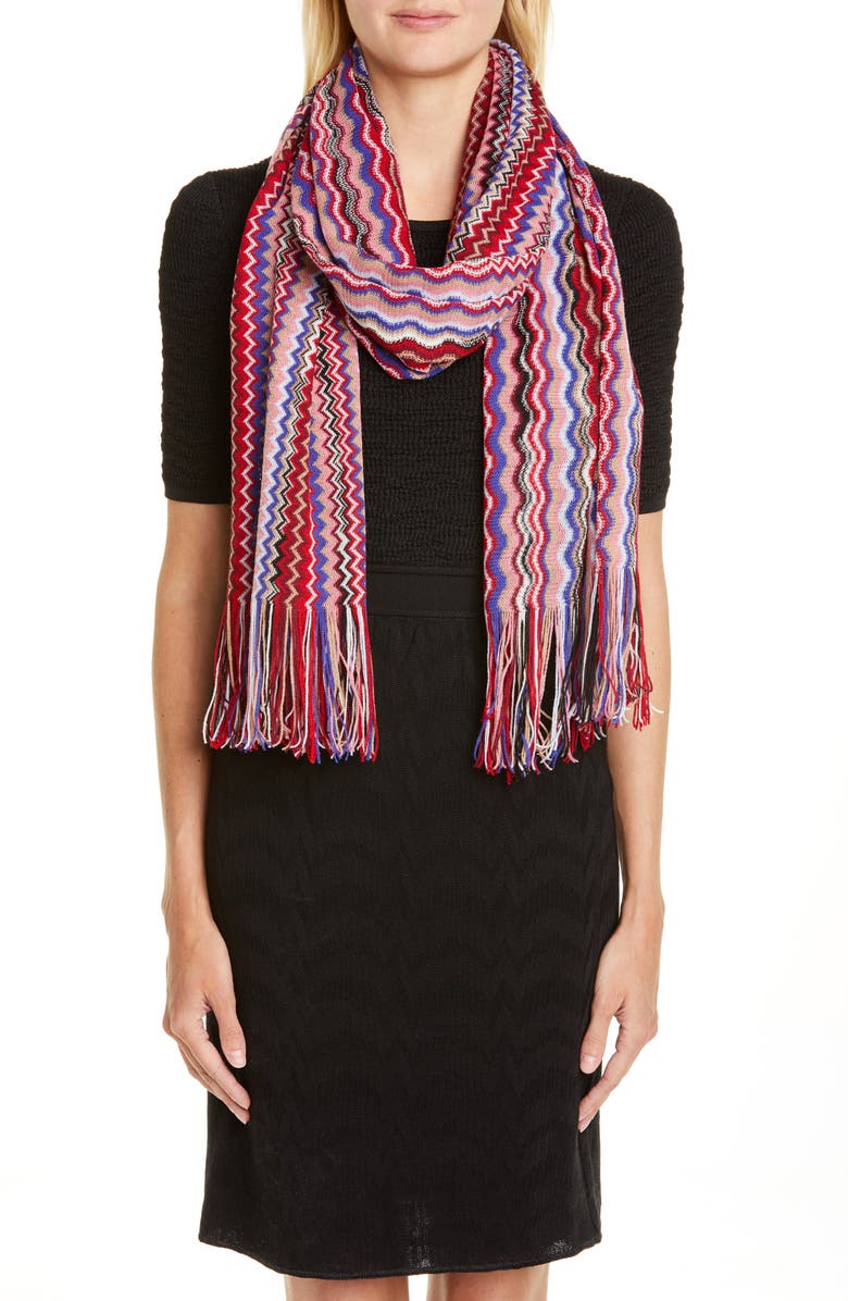 Missoni Mini Zigzag Fringe Scarf, Alternate, color, 