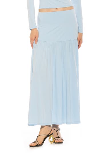 Alexia Admor Lia Low Rise Maxi Skirt In Halogen Blue