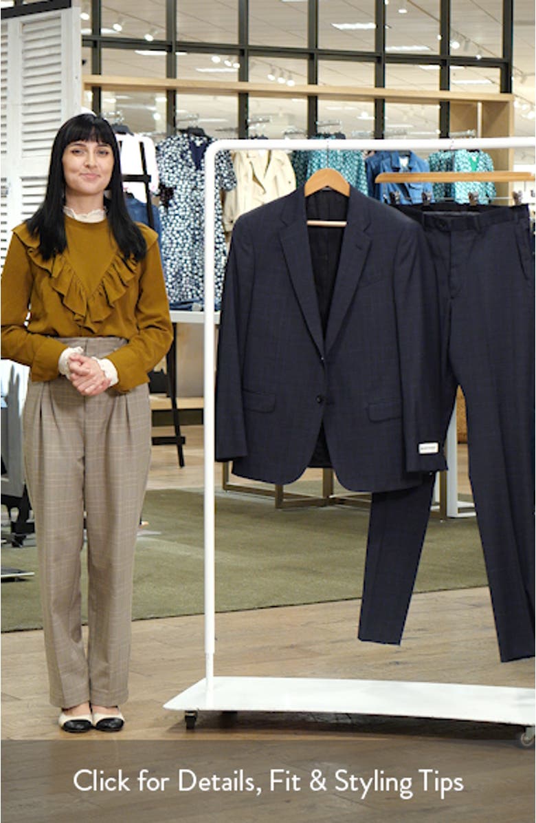 Charcoal Grey Plaid Wool Suit, sales video thumbnail