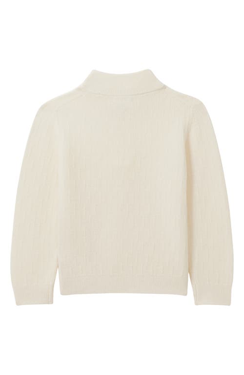 Reiss Kids' Chester Sr. Half Zip Wool Sweater In Off White
