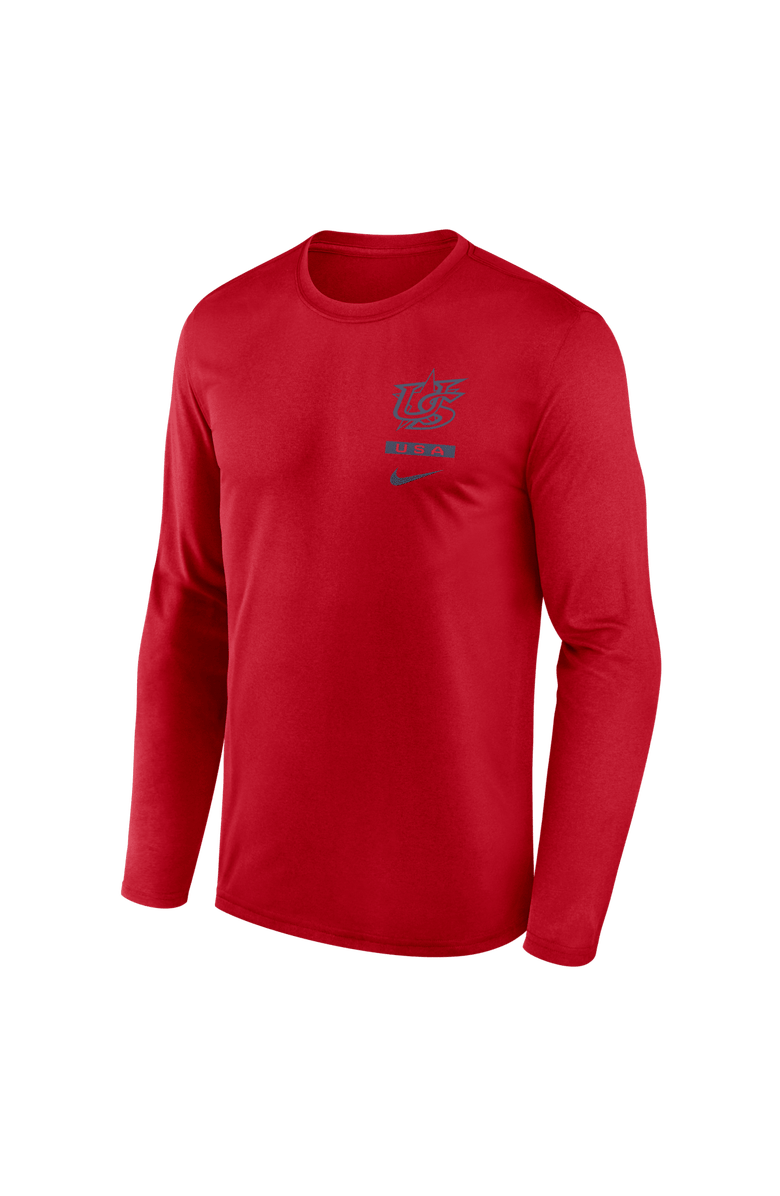 Nike Men's Nike  Red USA Baseball 2026 World Baseball Classic Legend Dri-FIT Long Sleeve T-Shirt, Alternate, color, Red