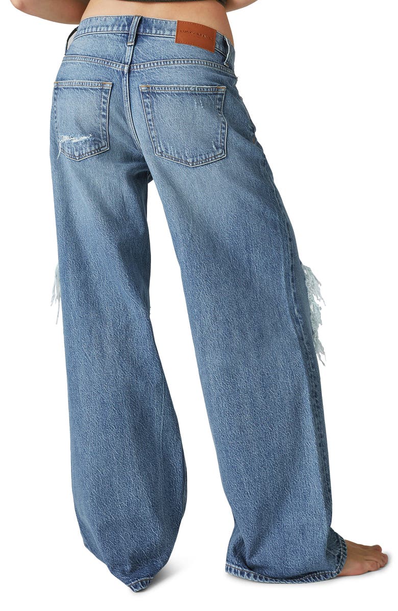 Lucky Brand Ripped Low Rise Super Wide Leg Jeans, Alternate, color, 