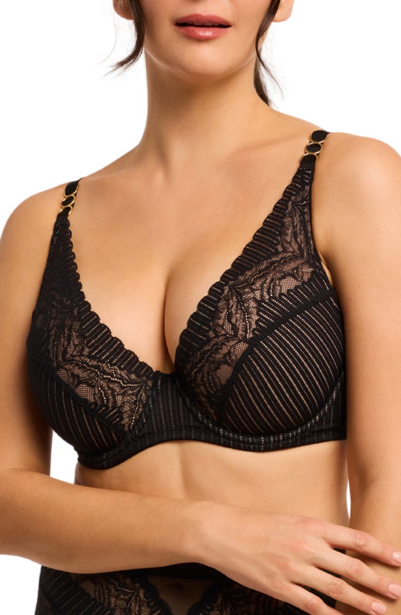 Montelle Intimates Temptation Full Cup Mystique Underwire Bra, Main, color, Black/Sand