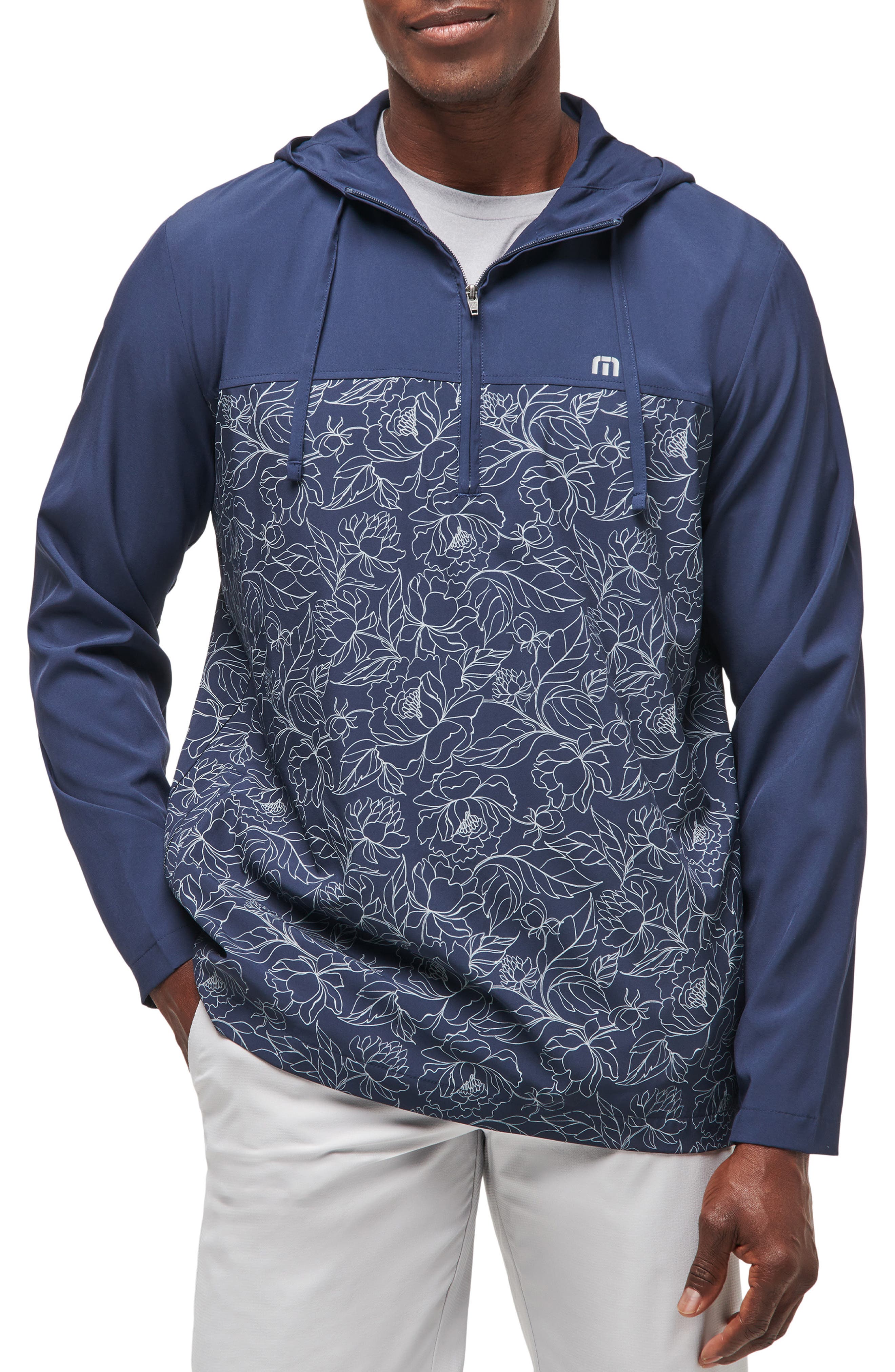 TravisMathew Blooming Orchid Colorbock Quarter Zip Hoodie (Men ...