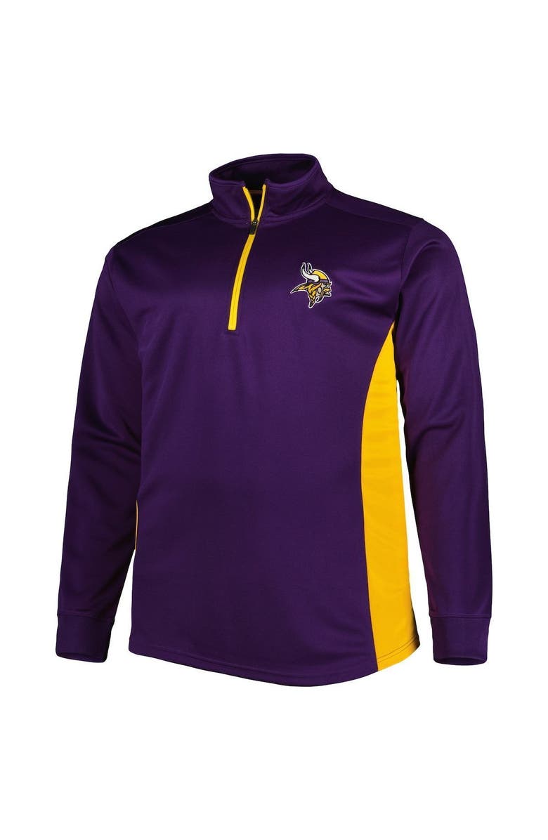 PROFILE Men's Purple Minnesota Vikings Big & Tall Quarter-Zip Top, Alternate, color, 