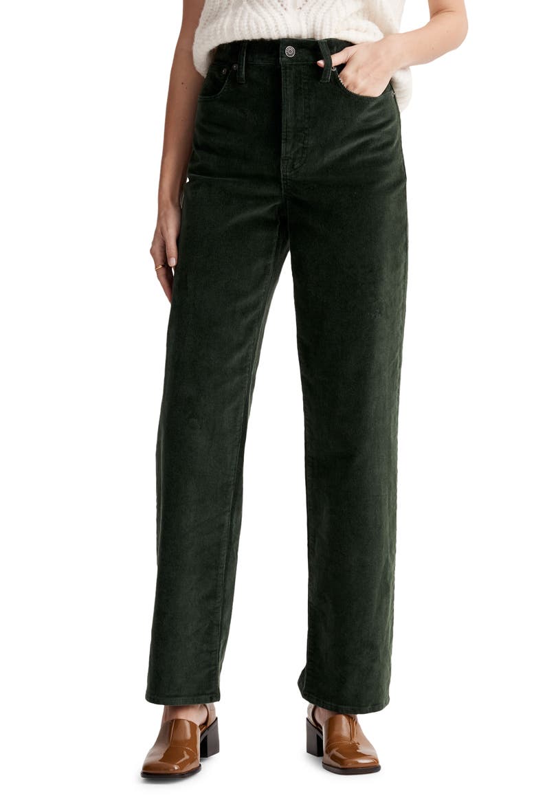 The Perfect Vintage Wide-Leg Corduroy Pants, Main, color, DEEP FOREST