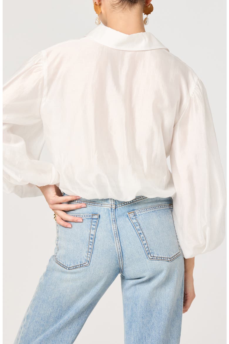 Cordey Long Sleeve Bubble Hem Top, Alternate, color, WHITE