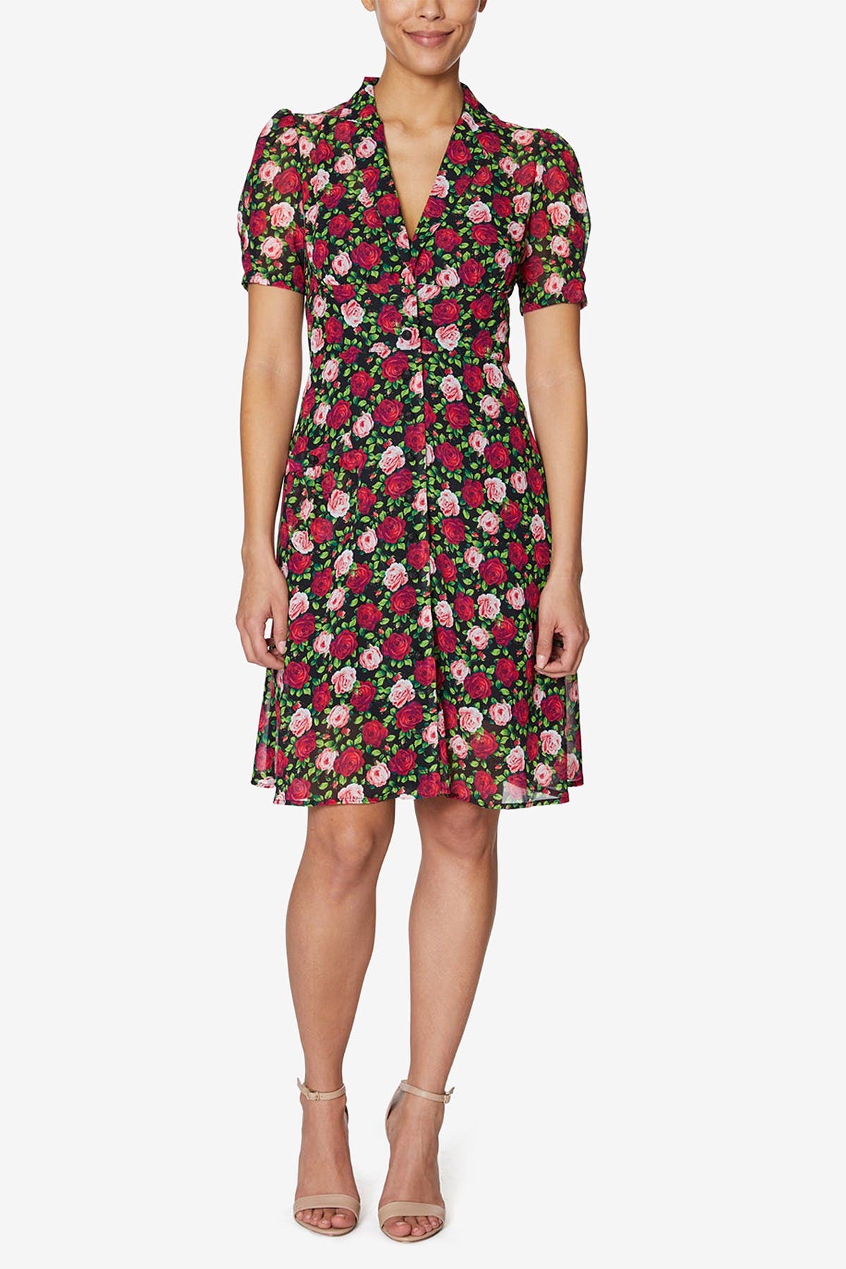 Betsey Johnson Mini Floating Floral Print Dress (Women) | Nordstromrack