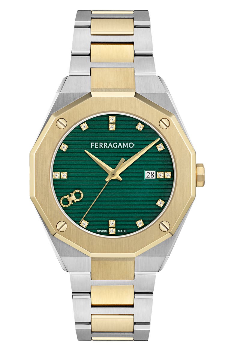 Edge Diamond Two-Tone Bracelet Watch, 40mm, Main, color, TWO TONE