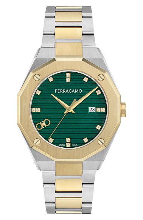 Edge Diamond Two-Tone Bracelet Watch, 40mm