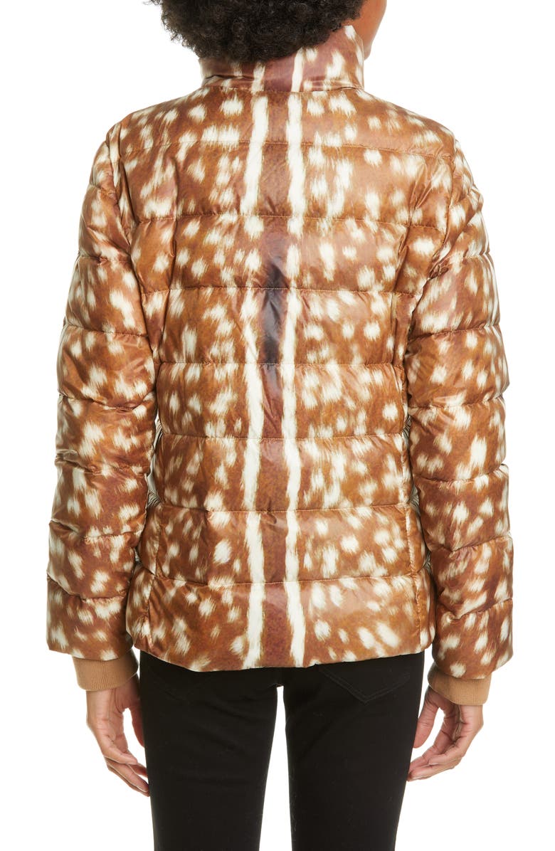 Burberry Colinton Deer Print Down Puffer Coat, Alternate, color, 