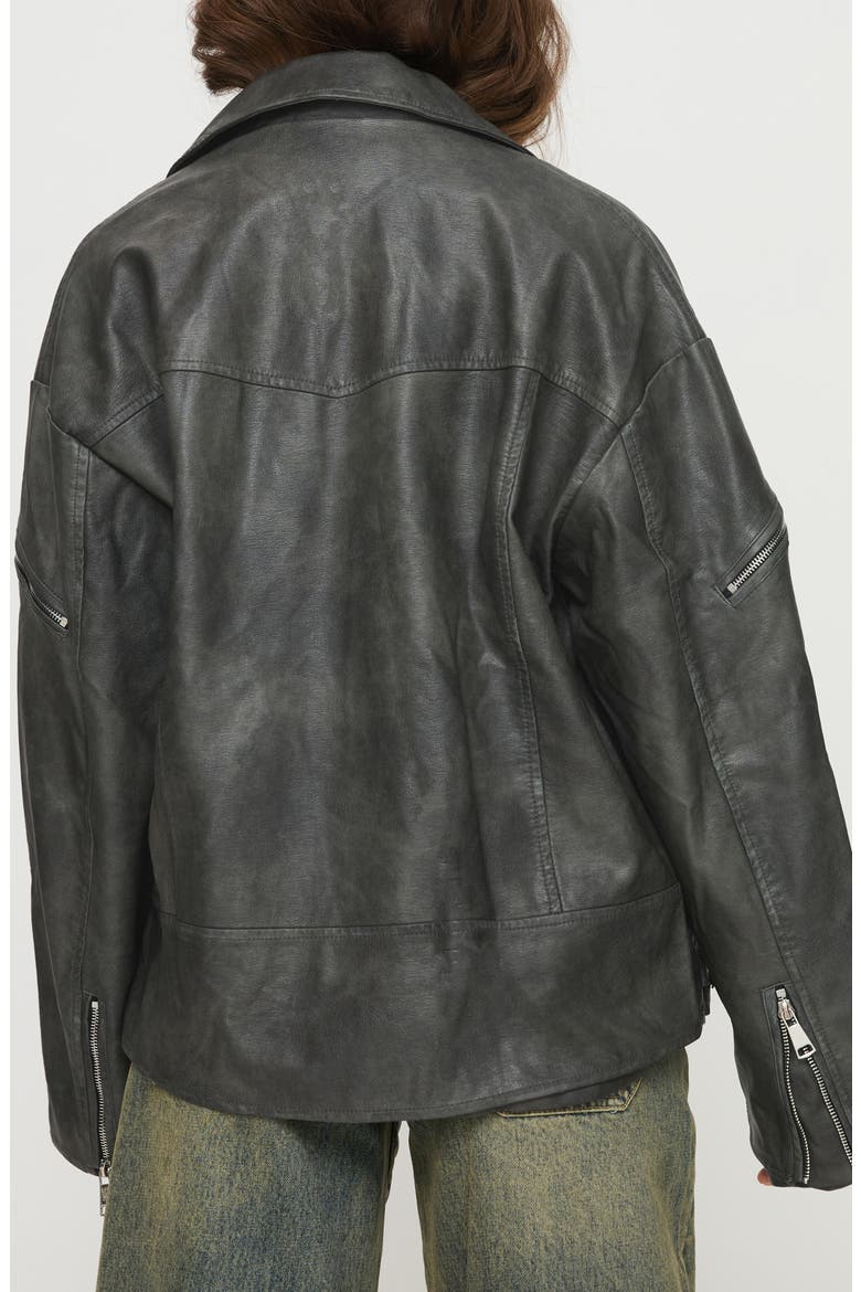 Magnets Faux Leather Jacket, Alternate, color, WASHED CHARCOAL