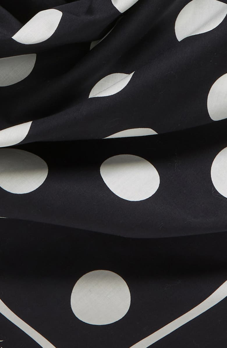 Dolce&Gabbana Polka Dot Square Cotton Scarf, Alternate, color, Nero