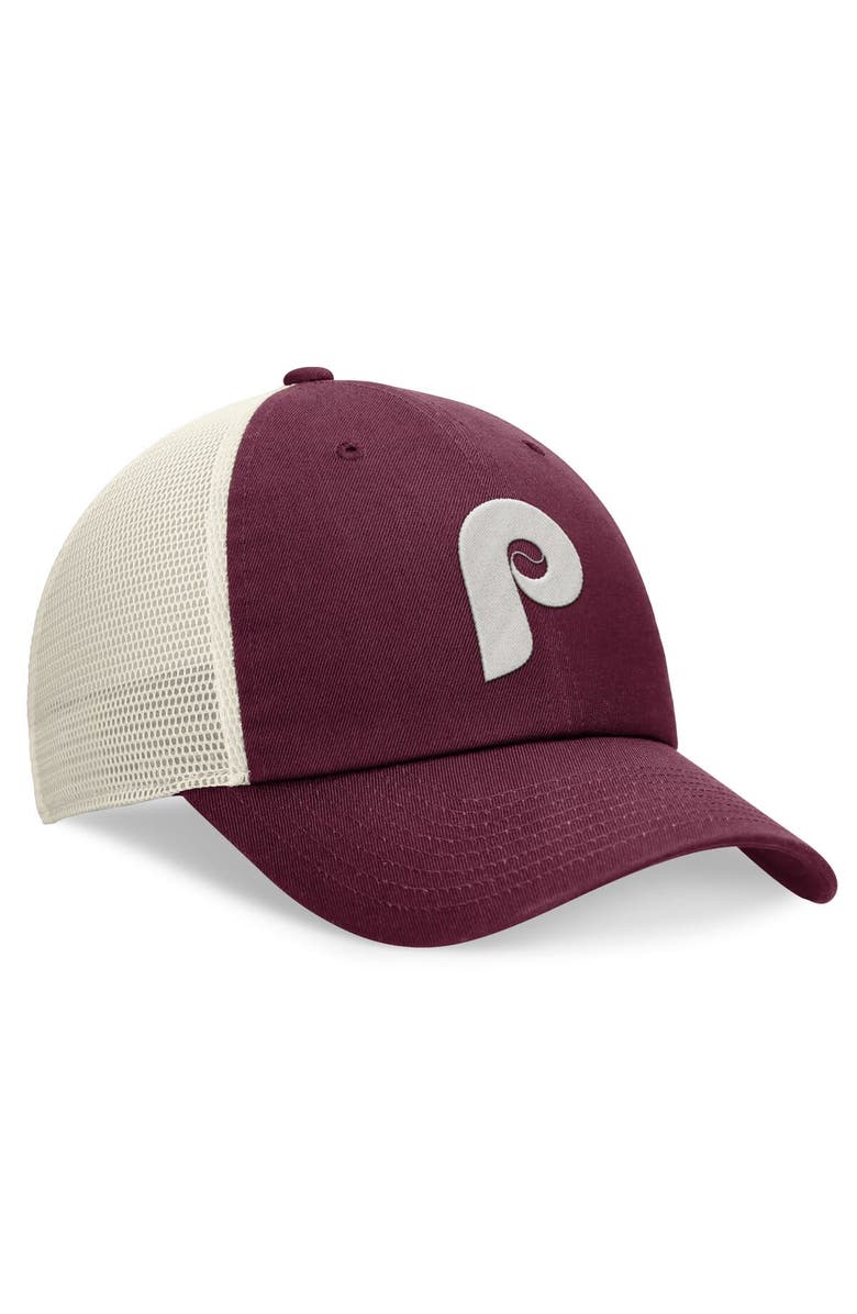 Nike Men's Nike Maroon Philadelphia Phillies Cooperstown Collection Rewind Club Trucker Adjustable Hat, Alternate, color, 