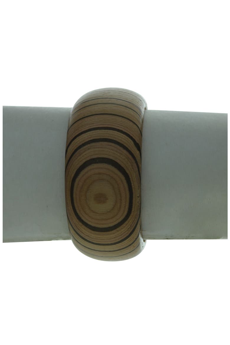 Boho Wood Bangle Bracelet, Alternate, color, BROWN