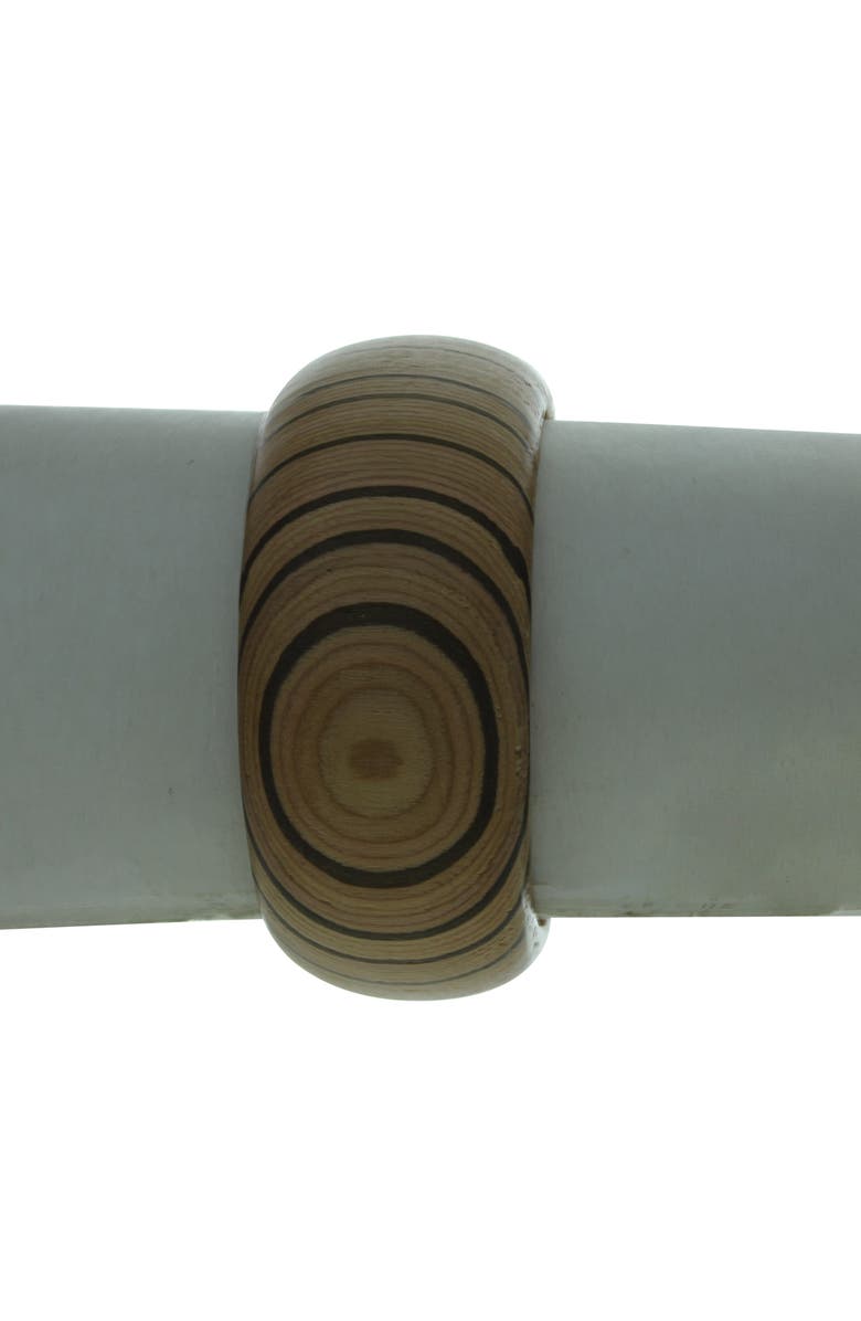 OLIVIA WELLES Boho Wood Bangle Bracelet, Alternate, color, Brown