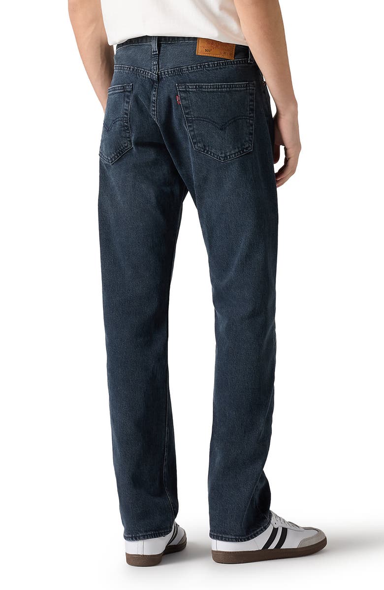 Levi's<sup>®</sup> 501<sup>®</sup> Original Straight Leg Jeans, Alternate, color, Blue Black Stretch