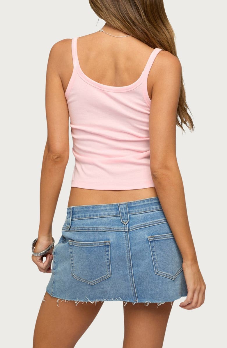 EDIKTED Basic Babe Stretch Cotton Crop Camisole, Alternate, color, Light-Pink