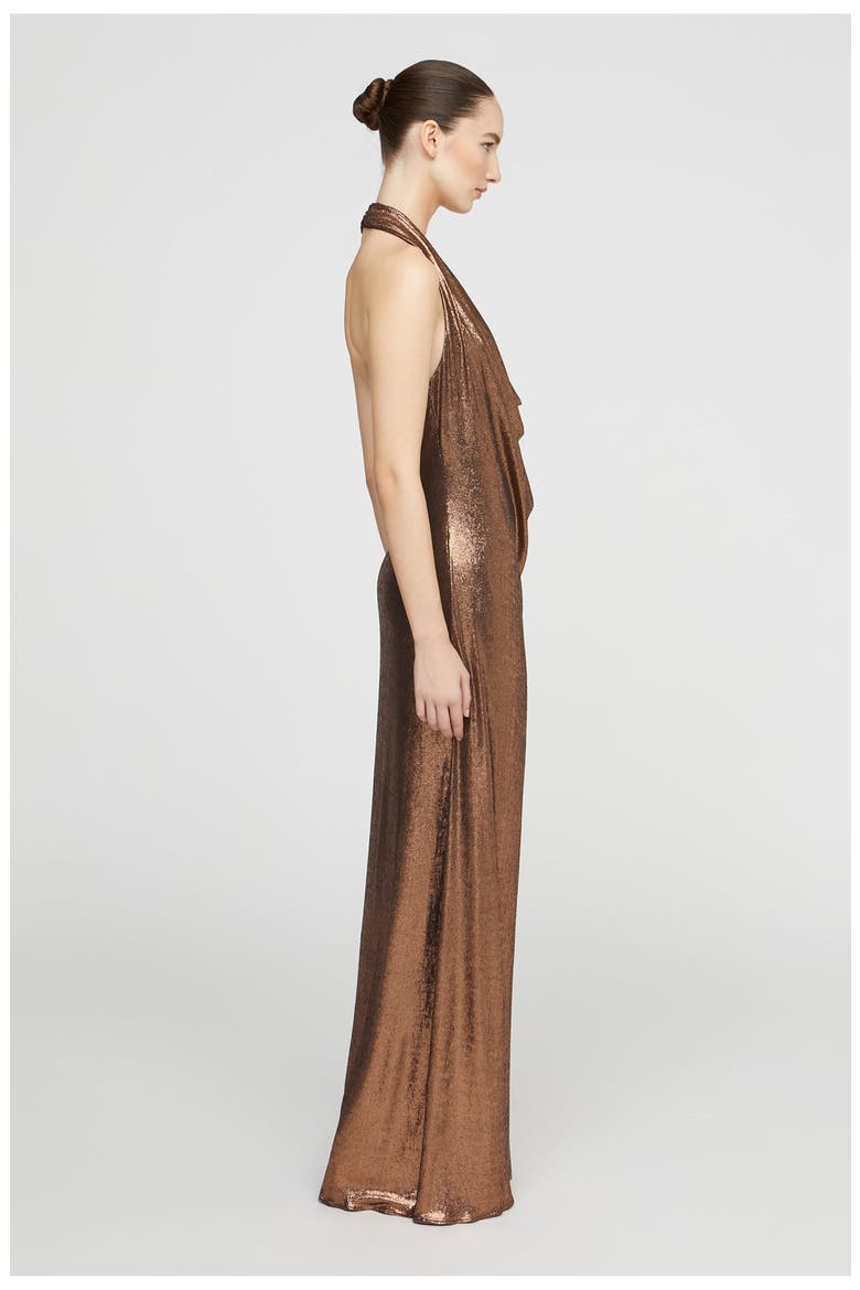 Soraya Jersey Gown, Alternate, color, Copper