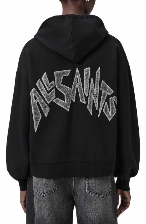 Allsaints Organic Cotton Zinc Oversized Rhian Hoodie In Multi