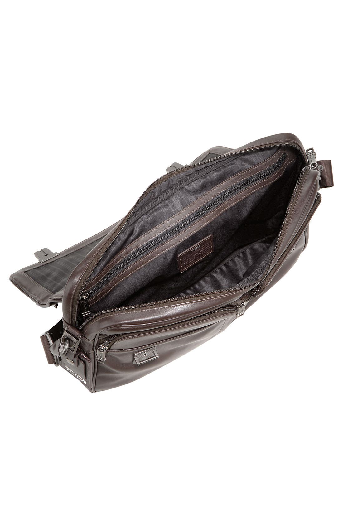 TUMI 'Alpha' Slim Flap Leather Briefcase, Alternate, color, 
