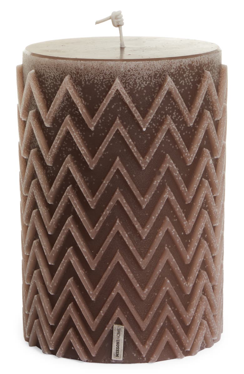 MissoniHome Zigzag Chevron Pillar Candle, Main, color, 