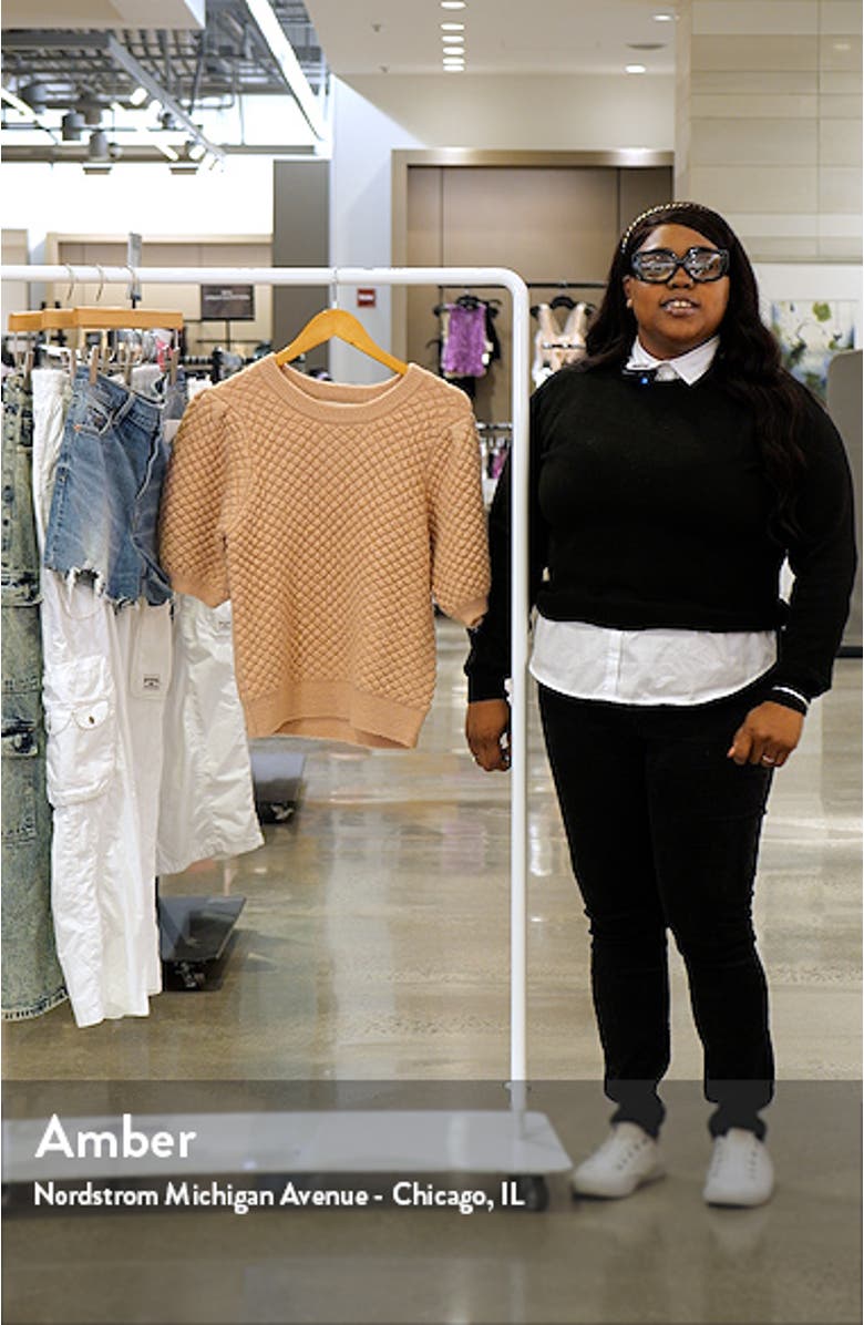 Popcorn Stitch Puff Sleeve Sweater, sales video thumbnail