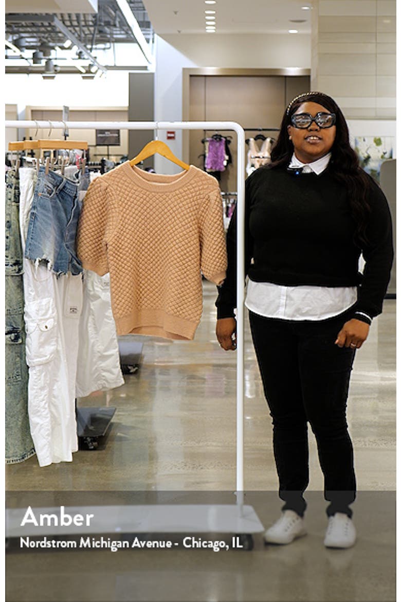 Popcorn Stitch Puff Sleeve Sweater video