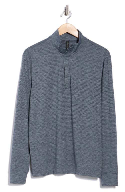 Z By Zella Fore Stripe Quarter Zip Pullover In Blue