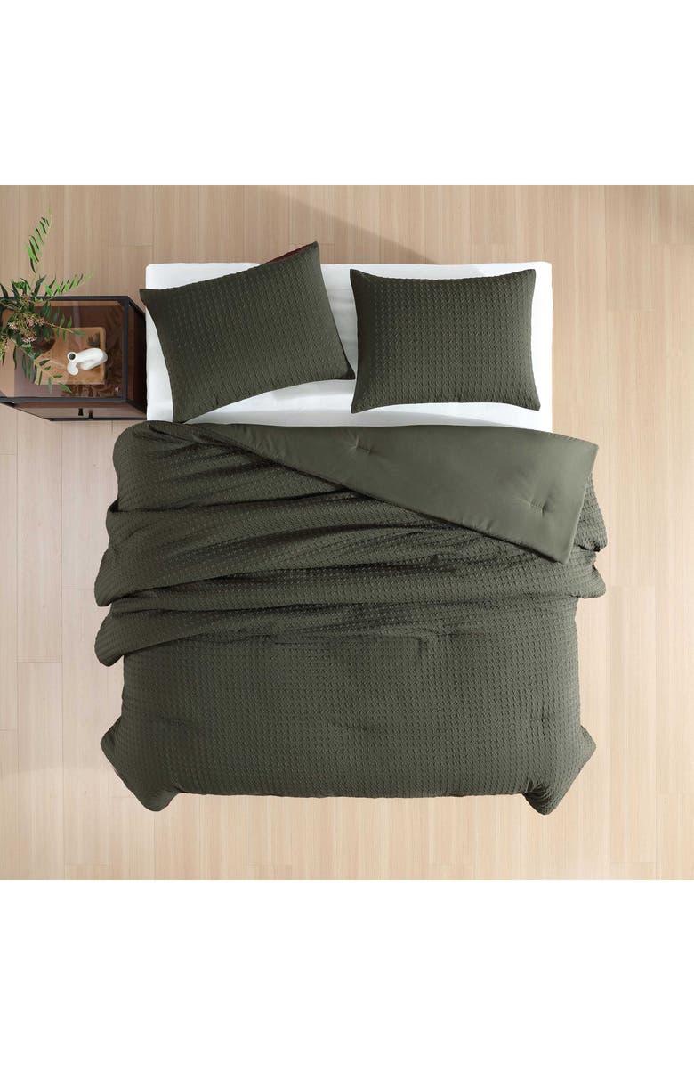 Kenneth Cole New York Houndstooth Embossed Comforter Set, Alternate, color, Green