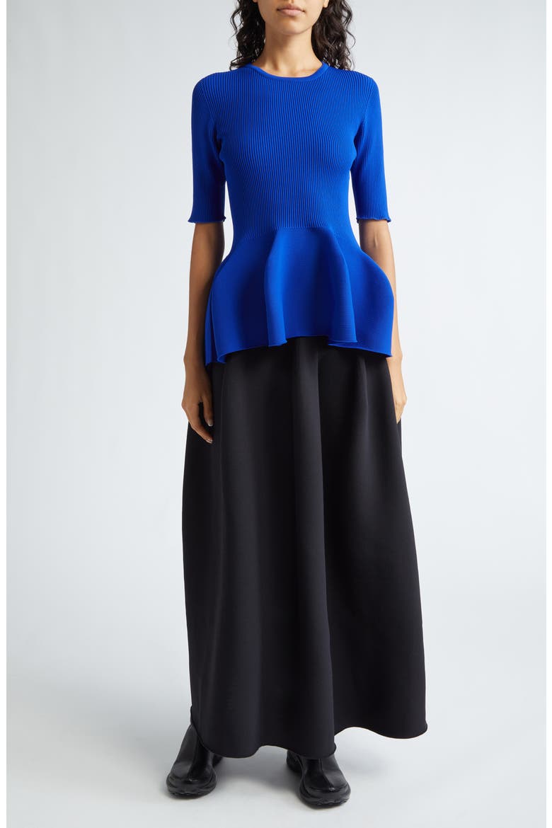 Pottery Rib Peplum Top, Alternate, color, BLUE