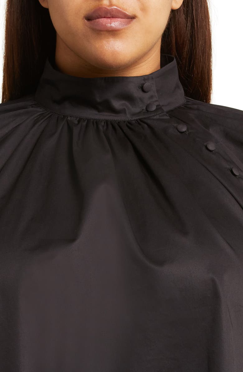 HARSHMAN Bianca Band Collar Cotton Poplin Blouse, Alternate, color, 