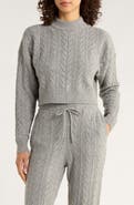MPG Cable Knit Crop Sweater