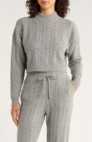 MPG Cable Knit Crop Sweater